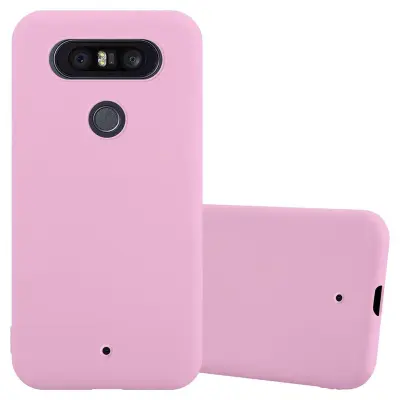 CADORABO Ohišje, združljiv z LG v Candy Pink - Zaščitni pokrov iz fleksibilnega silikona TPU