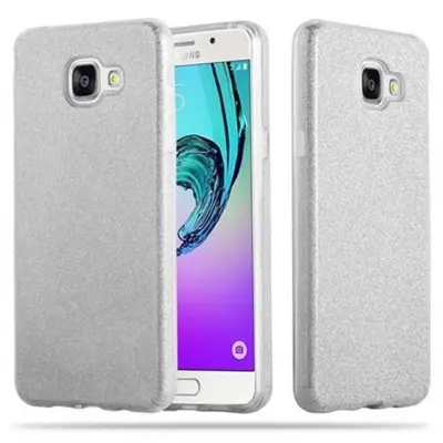 Cadorabo Case, združljiv s Samsungom v Stardust Silver - TPU silikon in trdi zaščitni pokrov pri oblikovanju bleščic