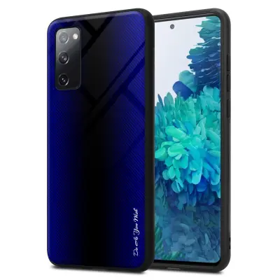 CADORABO Ohišje, združljiv s Samsung - Stripe Optics v kobaltu vijolični - zaščitni pokrov iz silikona TPU in hrbta iz kaljenega stekla