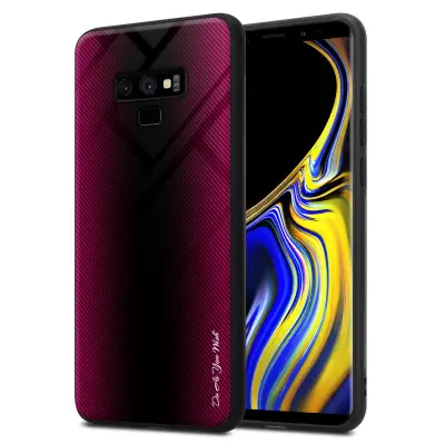 Cadorabo Case, združljiv s Samsung - Stripe Optics v Crimson Pink - Zaščitni pokrov iz silikona TPU in hrbta iz kaljenega stekla