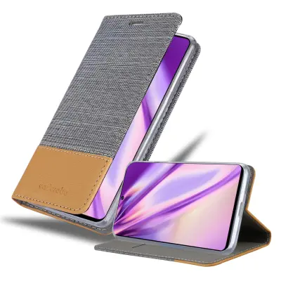 CADORABO Ohišje, združljiv s Samsungom v svetlo sivo rjavi barvi - zaščitni pokrov z magnetnim zapiranjem, stoječo funkcijo in režo za kartico