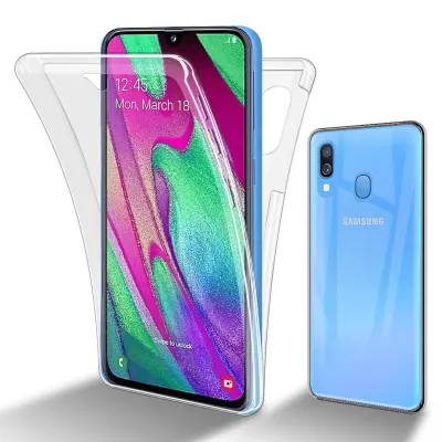 CADORABO Samsung v prozorni - 360 -° zaščitni pokrov celotnega telesa - zaščita pred sprednjim in hrbtom, vsestransko zaščito z zaščitnikom zaslona