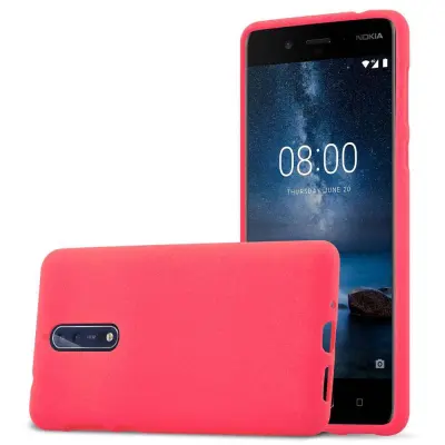 Cadorabo Case, združljiv z Nokia v Frost Red - Zaščitni pokrov, narejen iz fleksibilnega silikona TPU