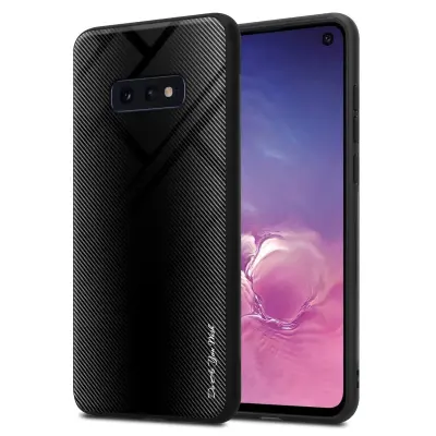CADORABO Ohišje, združljiv s Samsung - Stripe Optics v Opal Black - Zaščitni pokrov iz silikona TPU in hrbta iz kaljenega stekla