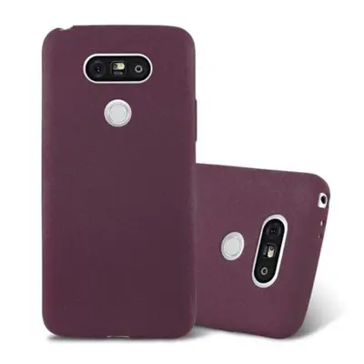 Cadorabo Case, združljiv z LG v Frost Bordeaux Purple - zaščitni pokrov iz fleksibilnega silikona TPU