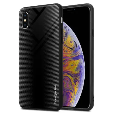 CADORABO Ohišje, združljiv z Apple - Stripe Optics v Opal Black - Zaščitni pokrov iz silikona TPU in hrbta iz kaljenega stekla