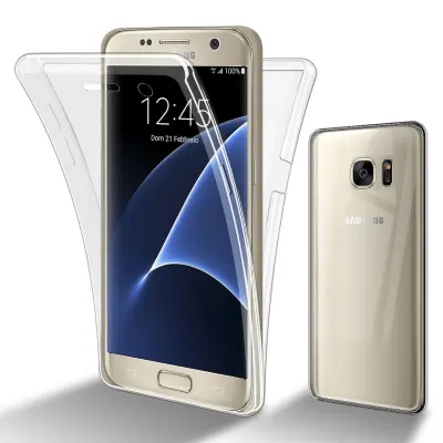 CADORABO Samsung v prozorni - 360 -° zaščitni pokrov celotnega telesa - zaščita pred sprednjim in hrbtom, vsestransko zaščito z zaščitnikom zaslona