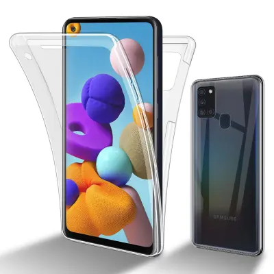 CADORABO Samsung v prozorni - 360 -° zaščitni pokrov celotnega telesa - zaščita pred sprednjim in hrbtom, vsestransko zaščito z zaščitnikom zaslona