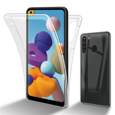 CADORABO Samsung v prozorni - 360 -° zaščitni pokrov celotnega telesa - zaščita pred sprednjim in hrbtom, vsestransko zaščito z zaščitnikom zaslona