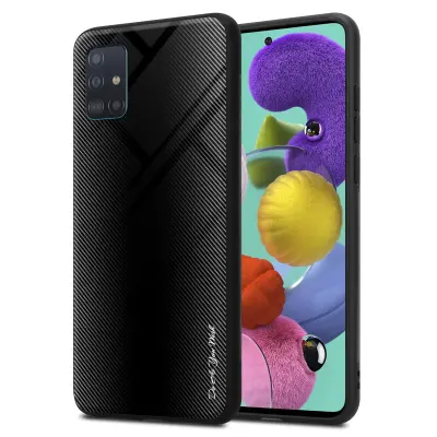 CADORABO Ohišje, združljiv s Samsung - Stripe Optics v Opal Black - Zaščitni pokrov iz silikona TPU in hrbta iz kaljenega stekla