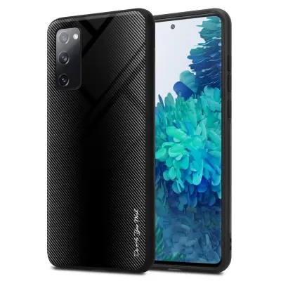 CADORABO Ohišje, združljiv s Samsung - Stripe Optics v Opal Black - Zaščitni pokrov iz silikona TPU in hrbta iz kaljenega stekla