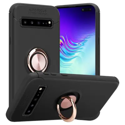 Cadorabo Case, združljiv s Samsungom v črni barvi - Rose Gold - Zaščitni pokrov s fokusnim obročem iz silikona TPU