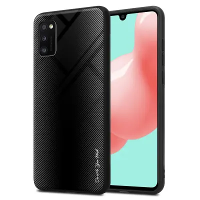 CADORABO Ohišje, združljiv s Samsung - Stripe Optics v Opal Black - Zaščitni pokrov iz silikona TPU in hrbta iz kaljenega stekla