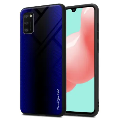 CADORABO Ohišje, združljiv s Samsung - Stripe Optics v kobaltu vijolični - zaščitni pokrov iz silikona TPU in hrbta iz kaljenega stekla
