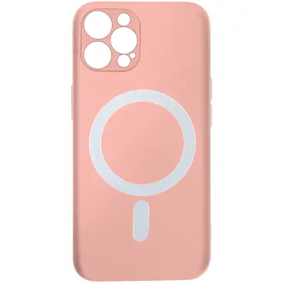 Ovitek MagSafe za iPhone 12 Pro Max Soft Touch Mate Raised Edges roza
