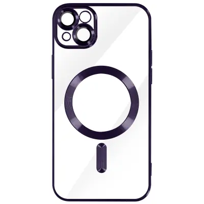 MagSafe ovitek za iPhone 13 Silikonska zašcita kamere Outline Chrome vijolicna