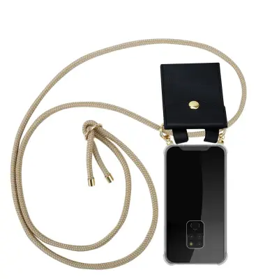 CADORABO CADORABO BEACIJA Združljiva s Huawei v Shiny Brown - Silikonski zaščitni pokrov z zlatimi obroči, jermen za vrvi in ​​snemljiv ohišje