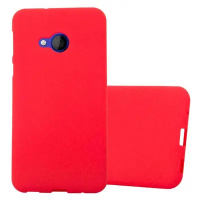 CADORABO Ohišje, združljiv s HTC v Frost Red - Zaščitni pokrov, narejen iz fleksibilnega silikona TPU