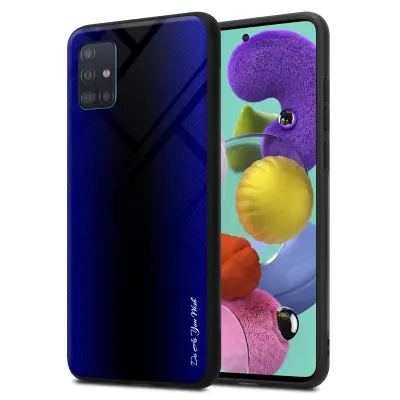 CADORABO Ohišje, združljiv s Samsung - Stripe Optics v kobaltu vijolični - zaščitni pokrov iz silikona TPU in hrbta iz kaljenega stekla
