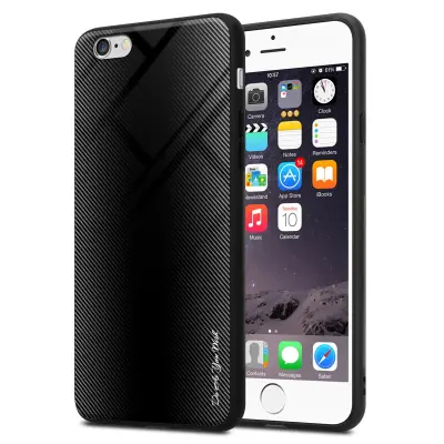 CADORABO Ohišje, združljiv z Apple - Stripe Optics v Opal Black - Zaščitni pokrov iz silikona TPU in hrbta iz kaljenega stekla