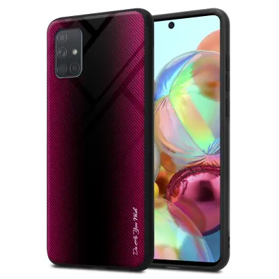Cadorabo Case, združljiv s Samsung - Stripe Optics v Crimson Pink - Zaščitni pokrov iz silikona TPU in hrbta iz kaljenega stekla