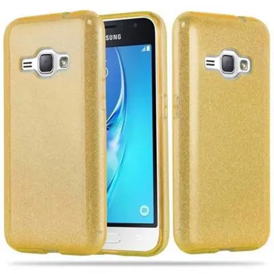 Cadorabo Case, združljiv s Samsungom v Stardust Gold - TPU silikon in trdi zaščitni pokrov pri oblikovanju bleščic