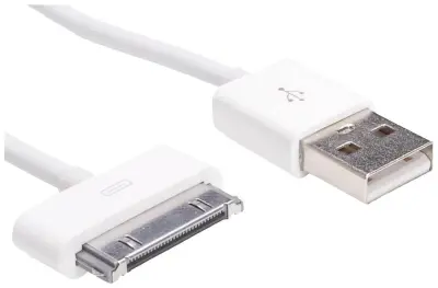 Akyga USB kabel  USB-A vtič\, Apple 30-polni vtič  1.00 m bela  AK-USB-08