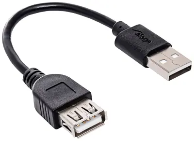 Akyga USB kabel  USB-A vtič\, USB-A vtičnica 0.15 m črna  AK-USB-23