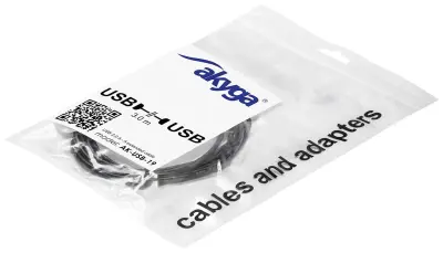 Akyga USB kabel  USB-A vtič\, USB-A vtičnica 3.00 m črna  AK-USB-19