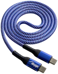 Akyga USB kabel  USB-C® vtič\, USB-C® vtič 1.00 m modra  AK-USB-37