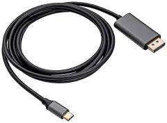 Akyga  priključni kabel USB-C® vtič\, DisplayPort  vtič 1.80 m črna AK-AV-16  USB-C kabel