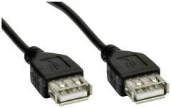 Akyga USB kabel  USB-A vtičnica\, USB-A vtičnica 1.80 m črna  AK-USB-06