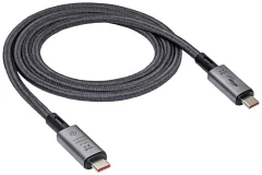Akyga USB kabel  USB-C® vtič\, USB-C® vtič 1.00 m siva  AK-USB-45