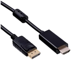 Akyga  priključni kabel DisplayPort  vtič\, HDMI-A  vtič 1.8 m črna AK-AV-05  HDMI kabel