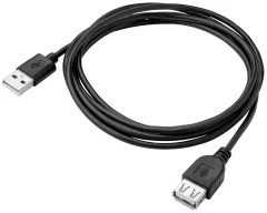 Akyga USB kabel  USB-A vtič\, USB-A vtičnica 1.80 m črna  AK-USB-07
