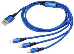 Akyga USB kabel  USB-A vtič\, Apple Lightning vtič \, USB-C® vtič\, USB mikro-A vtič 1.20 m modra  AK-USB-27