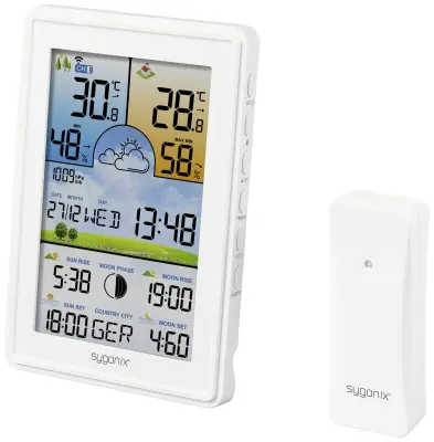 Sygonix  SY-5509564 digitalna vremenska postaja Napoved za 12 do 24 ur Maks. število senzorjev 3 kos