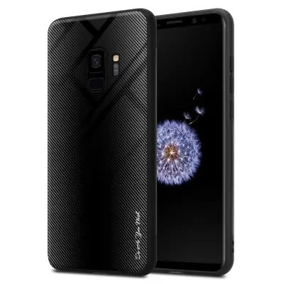 CADORABO Ohišje, združljiv s Samsung - Stripe Optics v Opal Black - Zaščitni pokrov iz silikona TPU in hrbta iz kaljenega stekla