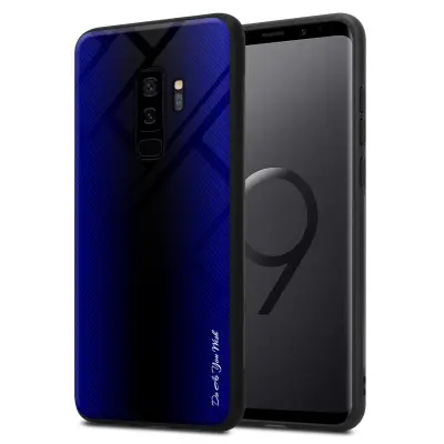 CADORABO Ohišje, združljiv s Samsung - Stripe Optics v kobaltu vijolični - zaščitni pokrov iz silikona TPU in hrbta iz kaljenega stekla