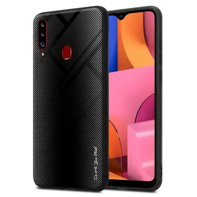 CADORABO Ohišje, združljiv s Samsung - Stripe Optics v Opal Black - Zaščitni pokrov iz silikona TPU in hrbta iz kaljenega stekla