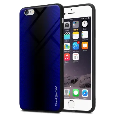 CADORABO Ohišje, združljiv z Apple - Stripe Optics v kobaltu vijolični - zaščitni pokrov iz silikona TPU in hrbta iz kaljenega stekla