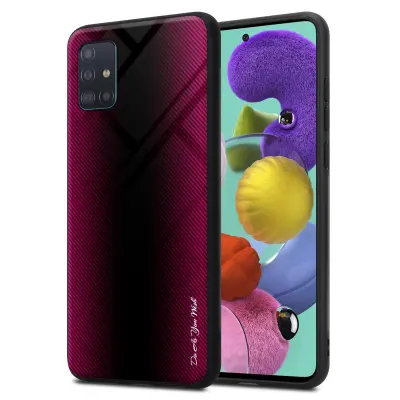 Cadorabo Case, združljiv s Samsung - Stripe Optics v Crimson Pink - Zaščitni pokrov iz silikona TPU in hrbta iz kaljenega stekla