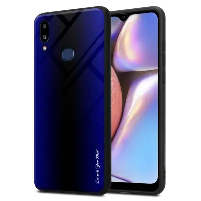CADORABO Ohišje, združljiv s Samsung - Stripe Optics v kobaltu vijolični - zaščitni pokrov iz silikona TPU in hrbta iz kaljenega stekla
