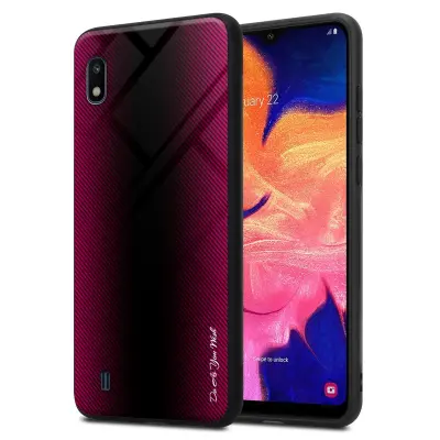 Cadorabo Case, združljiv s Samsung - Stripe Optics v Crimson Pink - Zaščitni pokrov iz silikona TPU in hrbta iz kaljenega stekla