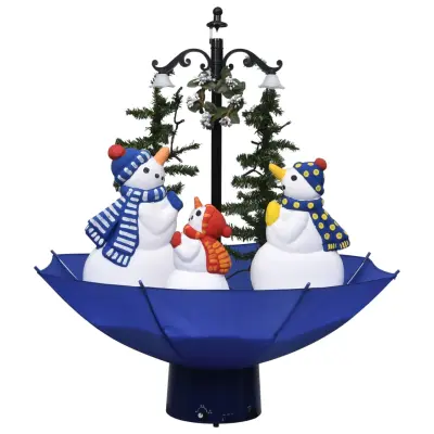 vidaXL Novoletna jelka s sneženjem in podstavkom modra 75 cm PVC