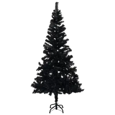 Umetna novoletna jelka s stojalom črna 210 cm PVC
