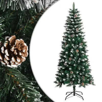 vidaXL Umetna novoletna jelka s stojalom zelena 150 cm PVC