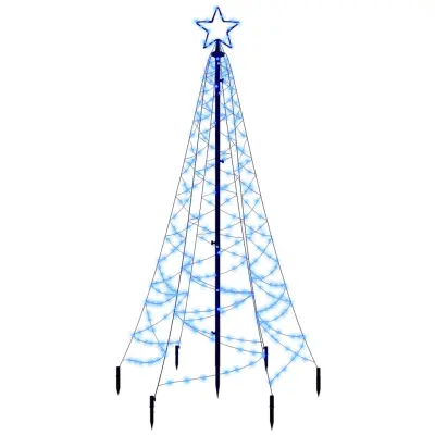 vidaXL Božično drevo s konico modro 200 LED 180 cm