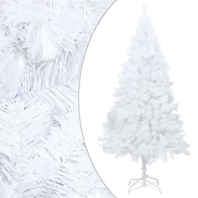 Umetna novoletna jelka z debelimi vejami bela 210 cm PVC