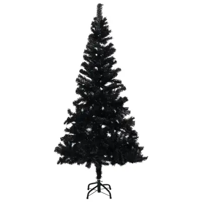 Umetna novoletna jelka s stojalom črna 120 cm PVC